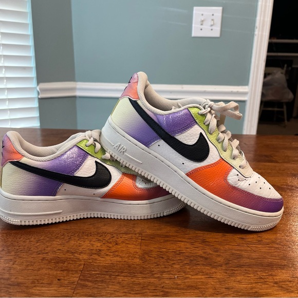 Nike Air Force 1 Low women’s multi-color gradient  Purple Orange Black size 7.5 - Picture 1 of 11